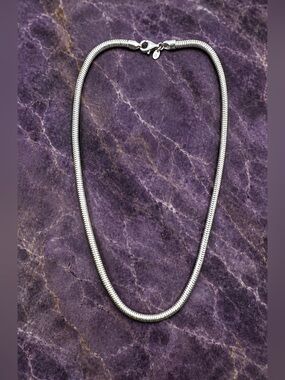 Milor Italy 950 Sterling Silver Womens Diamond Cut Thick Snake Chain Necklace